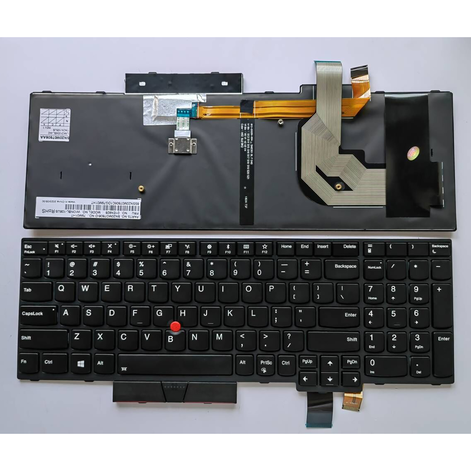 Tastiera sostitutiva per laptop con layout americano per Lenovo ThinkPad T570 T580 P51s P52s: Argento
