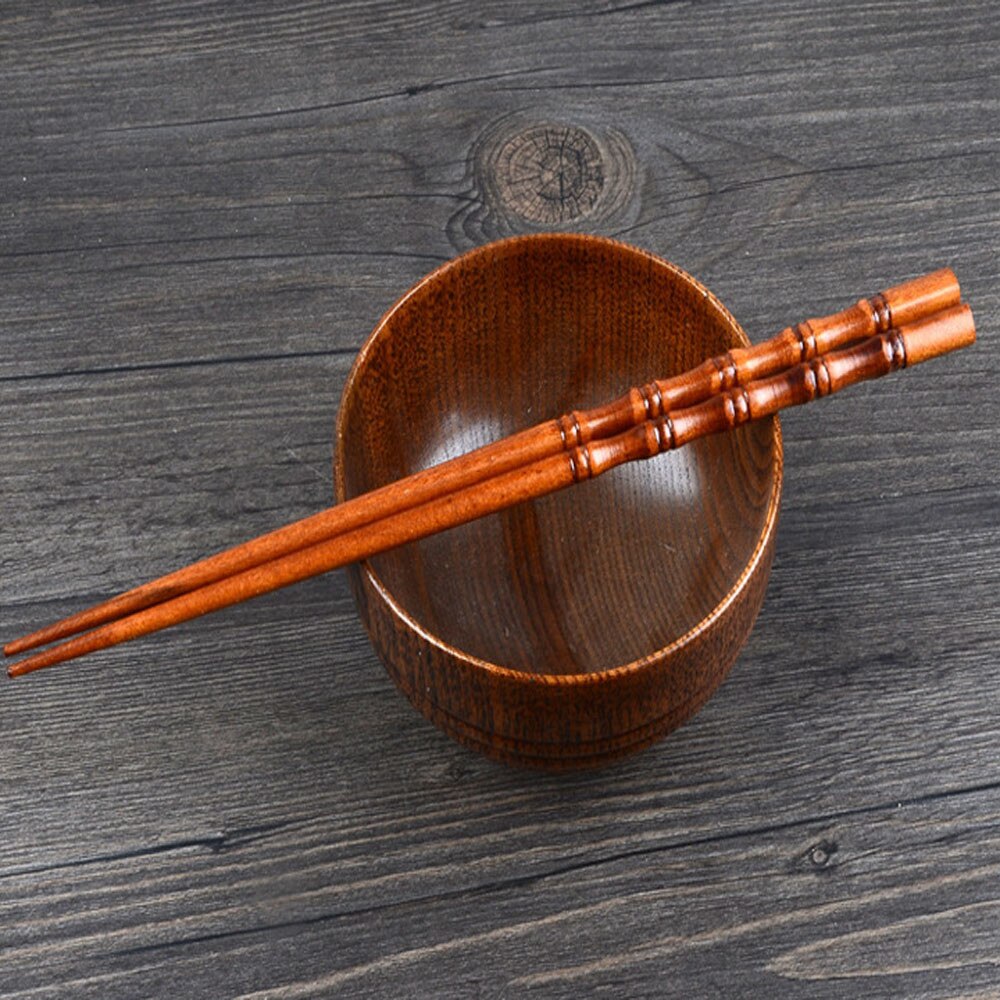 2 Pairs Natuurlijke Handgemaakte Houten Chopstick Servies Eetstokjes Eco-vriendelijke Eetstokjes Hout Chinese Eetstokjes