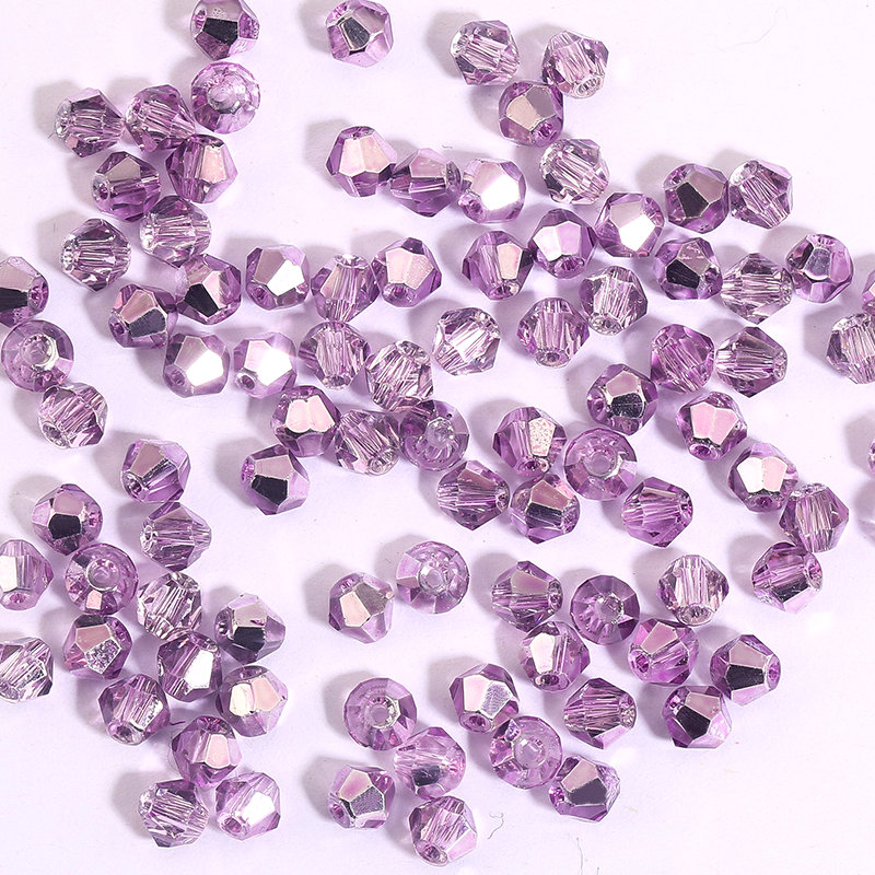 100 Perles Facettes De Bohême 4 Mm Couleur Purple Velvet AB - Précision Preciosa