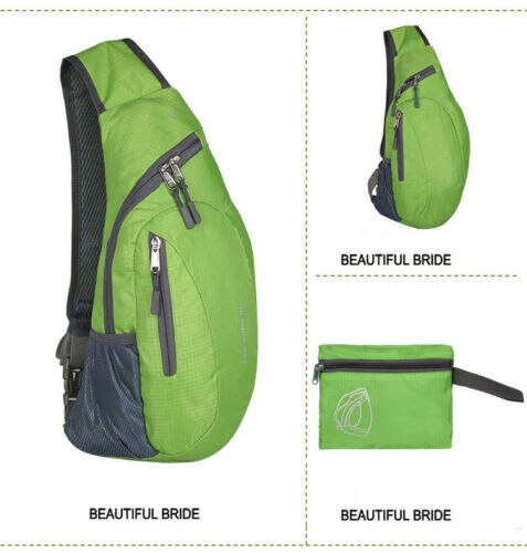 Bolso de mano deportivo de nailon para mujer, bolsa cruzada de pecho, informal, portátil, para viajes al aire libre, Unisex,: Verde