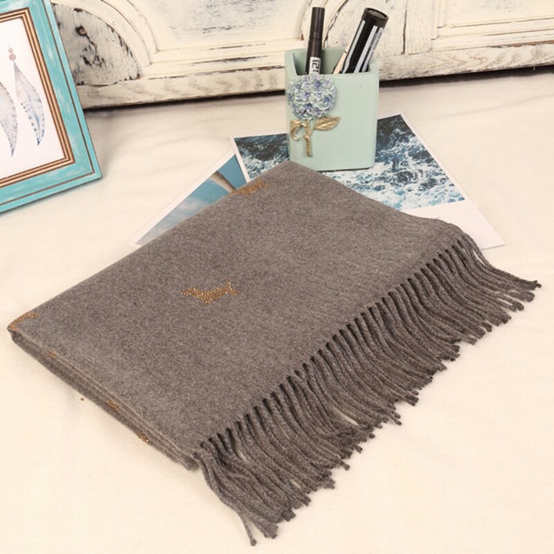 Winter Warm -drilling Scarf Women Pashmina Shawl Cashmere Solid Scarves Blanket Shawls scarf female stole: style 16