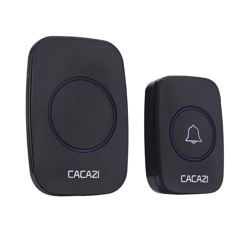 Wireless Door Bell Remote Button Plug in Receiver Doorbell Extra Long Range: Black