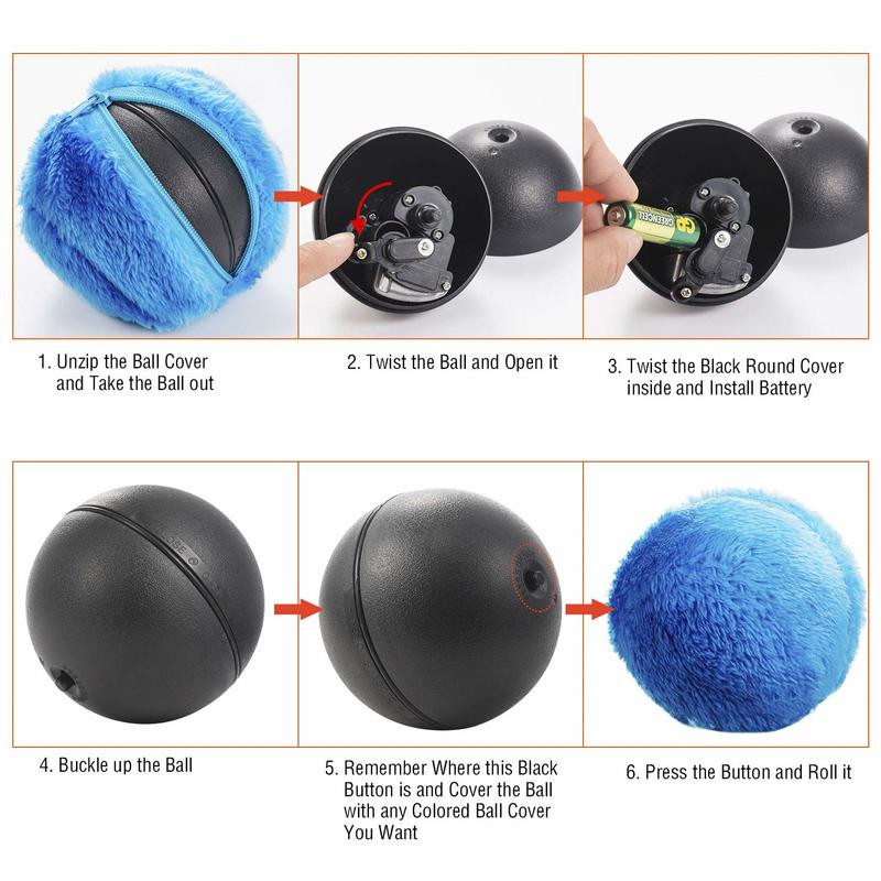 Dog Cat Pet Interactive Toy Mop Robot Ball Practical Magic Toy Nontoxic Safe Automatic Roller Ball Magic