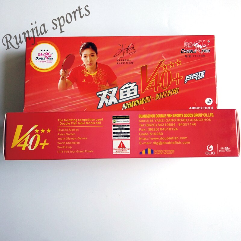 Originele Dubbele Vis V40 + 3 Sterren Tafeltennis Ballen Abs Polymeer Ballen Heeft Naad Materiaal Totaal 10 ballen Wihte