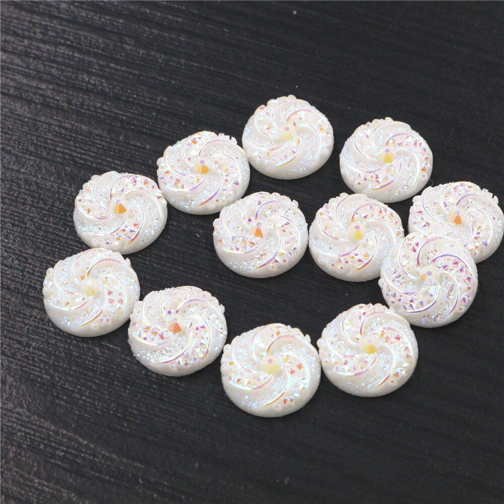 40pcs 12mm Mix Colors Windmill Style Flat back Resin Cabochon For Bracelet Earrings accessories