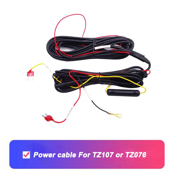 QUIDUX – caméra arrière FHD à Vision nocturne, avec câble de 6 mètres, pour véhicule, étanche, pour TZ107 et TZ076: Power cable