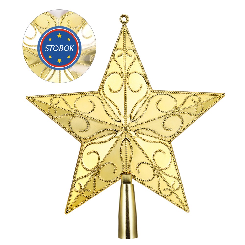 STOBOK 20cm Star Tree Topper Golden Star Christmas Tree Topper 5 Point Star Festival Treetop Decor for Home Part