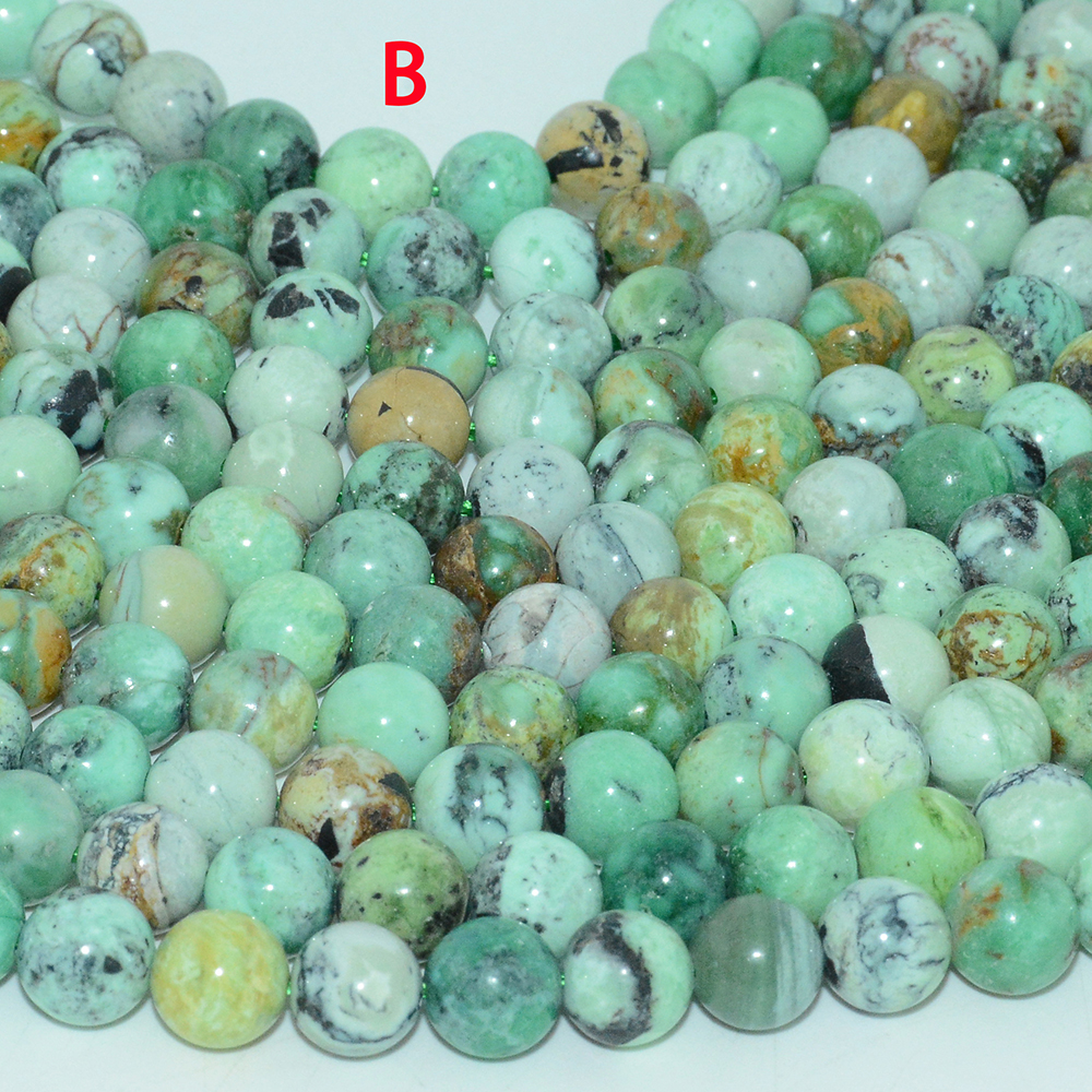 Natural Variscite Loose Round Beads 8mm: Color B
