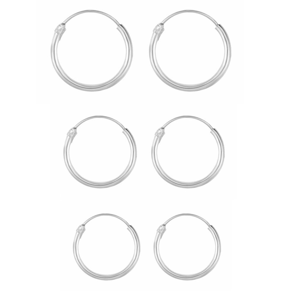 6pcs/set Hoop Earrings For Women Men Alloy Punk Stainless Steel Earings Female Circle Ear Rings Trendy: Silver ear ring