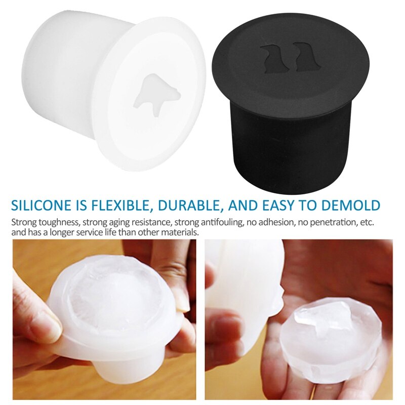 Silicone Ice Cube Mold 3D Polar Bear Penguin Shaped Ice Cube Tray with Lid Ice Cube Maker Mould Whiskey Wine Cocktail Ice Cube