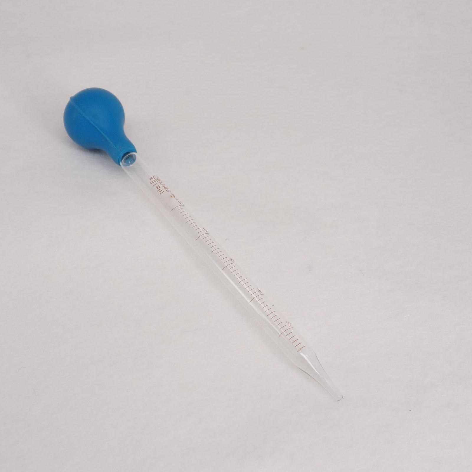 10 Ml Glazen Pipet Met Rubber Bulb Lab Chemie Dropper Doseren