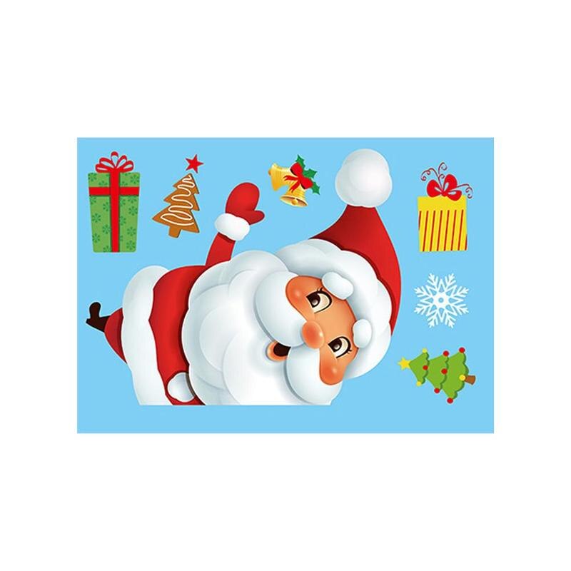 Kerststickers muurstickers statische stickers raamstickers kerstman eland vitrinekast
