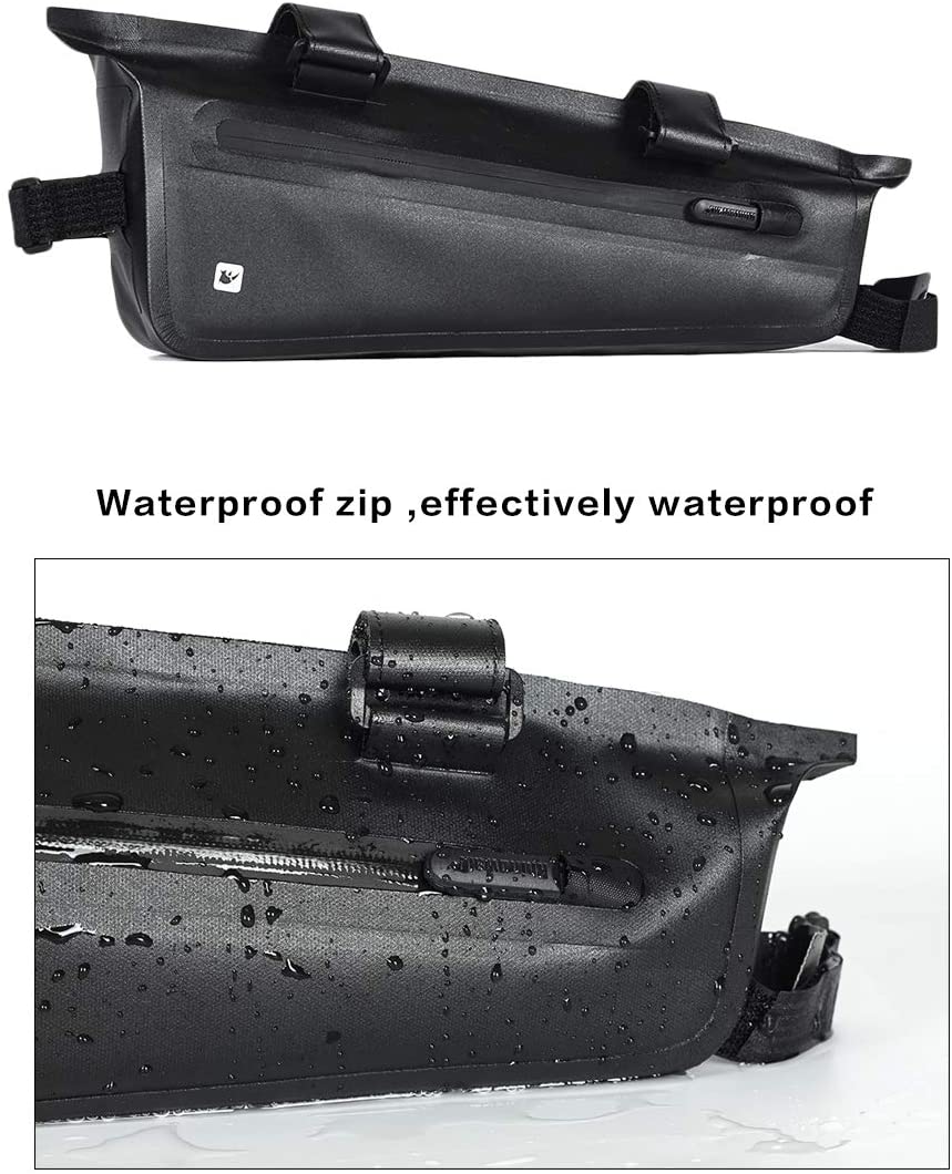 Rhinowalk Bike Front Tube Bag Waterproof Bike Frame Bag Black MTB Pannier Packing Pouch Cycling Accessories