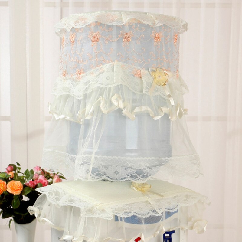 1Pcs Country Plum Blossom Lace Fabric Water Dispenser Dust Cover Water Dispenser Cloth Cover Bucket Cover: coffee