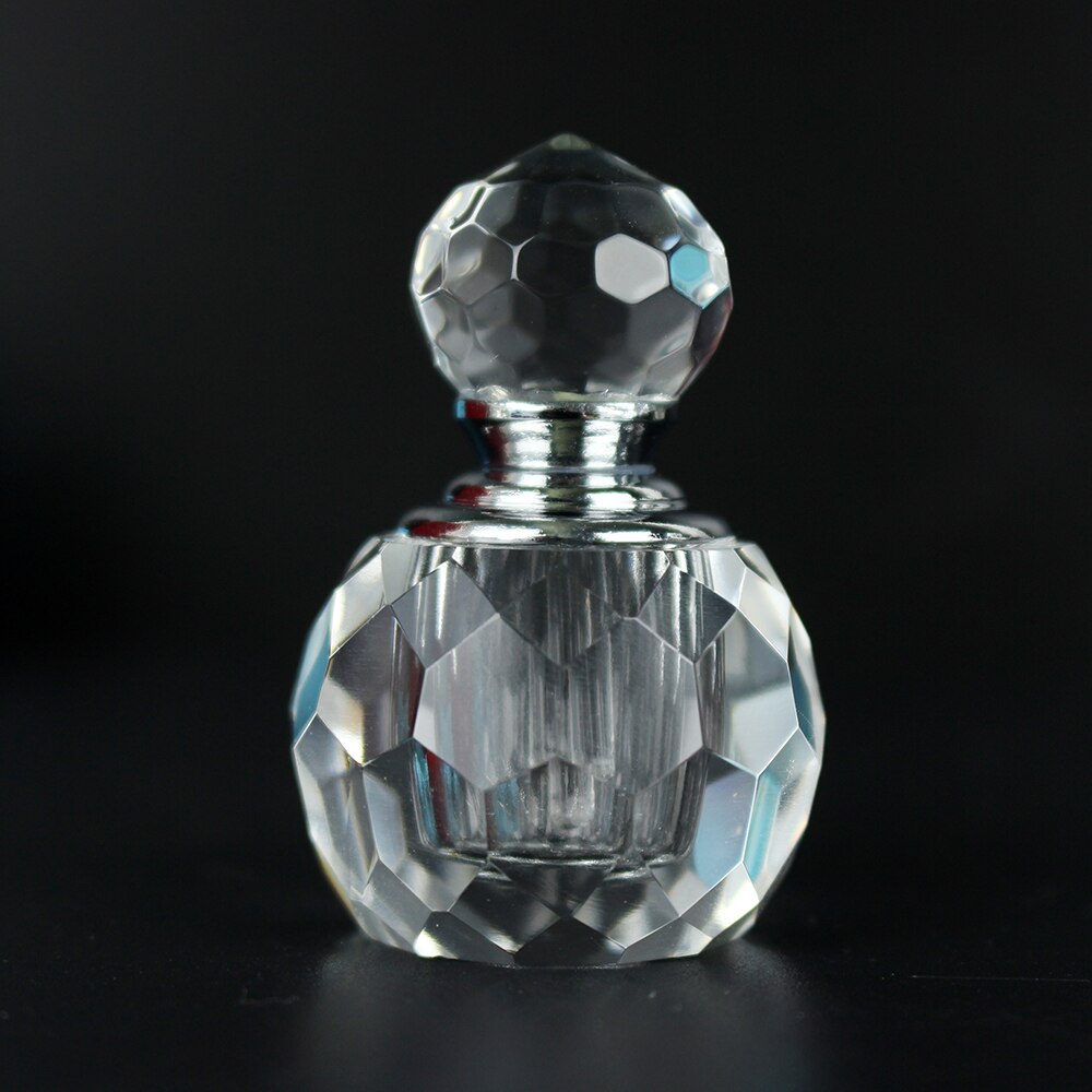 Draagbare Hervulbare 1 Ml Facet Ronde Crystal Attar Olie Parfumflesje Decoratieve Essentiële Fles