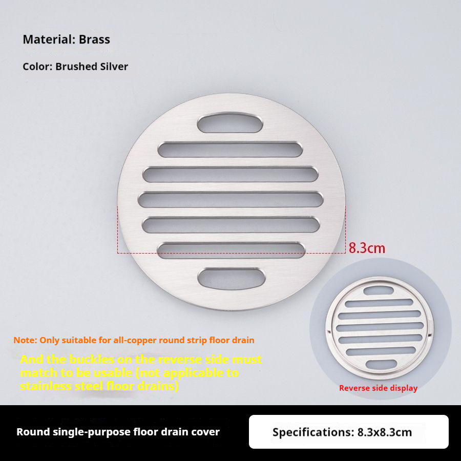 Afvoerputje deksel originele accessoires deksel ronde vierkante strip onzichtbare wasmachine messing afvoerputje deksel modificatie: YELLOW
