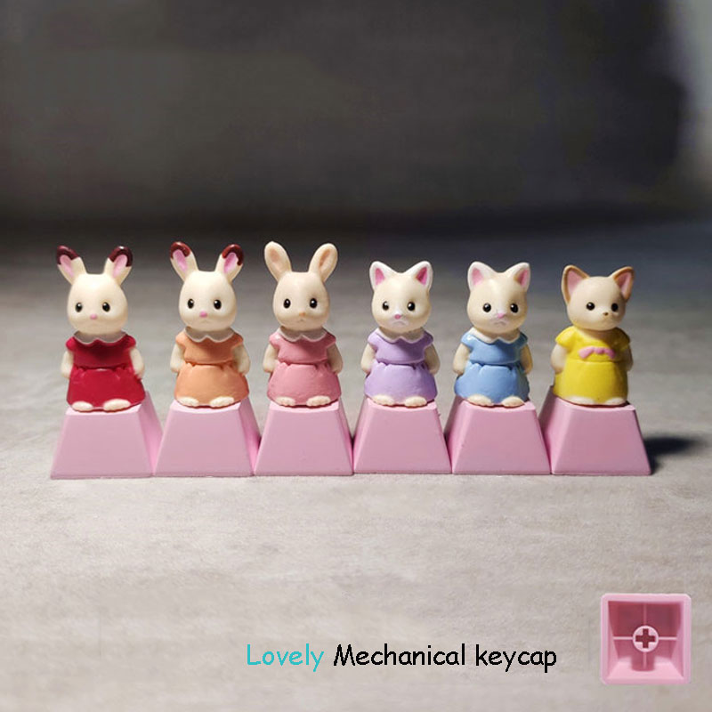 Tastenkappen Schlüssel Taste bunny katze kleine tier keycap Zubehör persönlichkeit keycap Geeignet Für Mechanische Tastatur