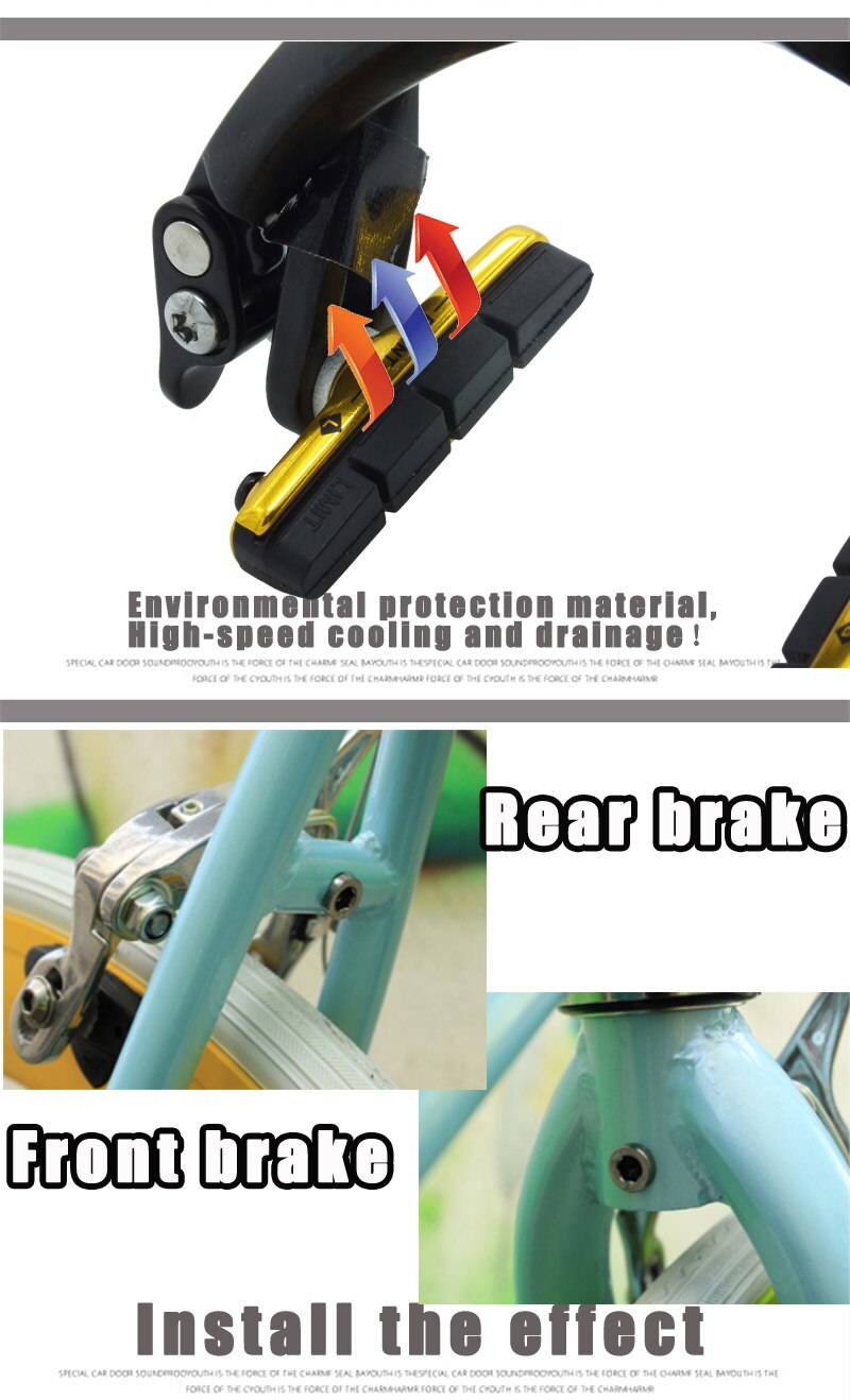 Fixed gear Bike CNC shoe Road cycling Bicycle C Brake shoes Caliper Set 55-72MM long arm caliper c clip Accessories