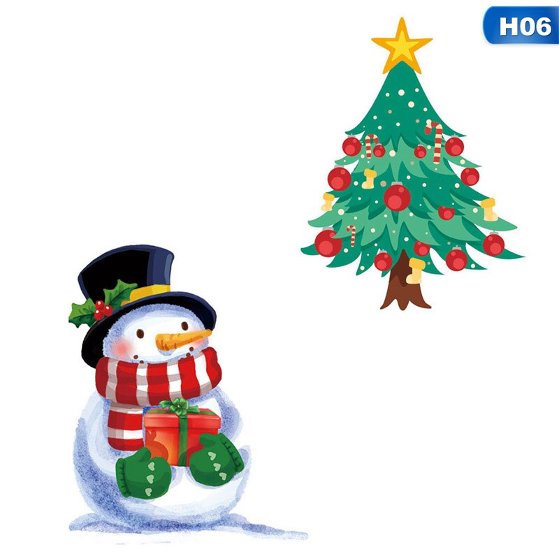 Christmas Green Plant Twig Bell Wall Sticker Simulation Plant Affixed Toilet TV Background Decor Wall Window Decoration Stickers: H06