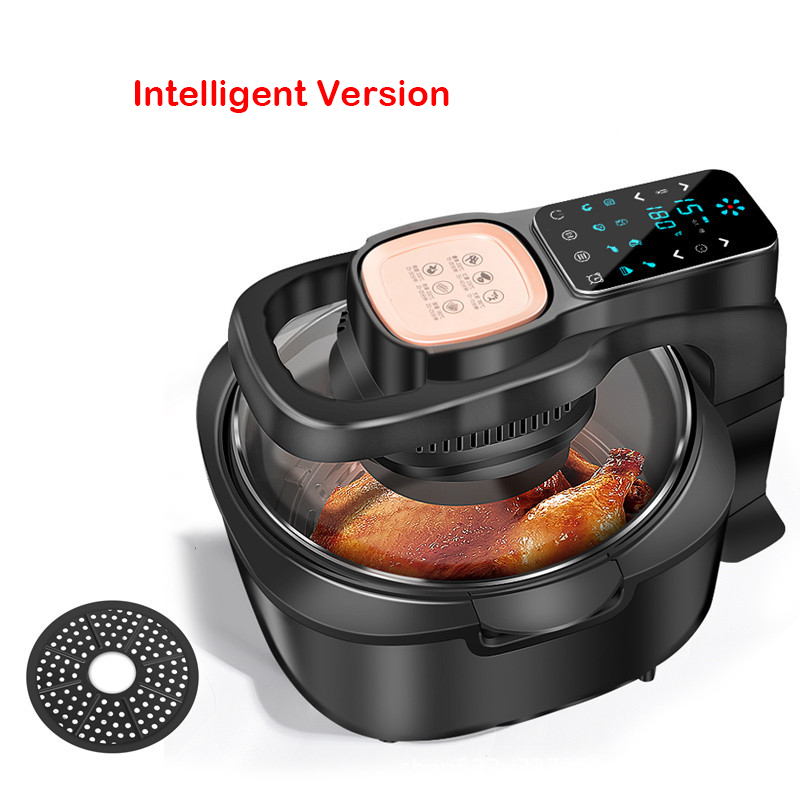 Freidora de aire multifuncional para el hogar, sin aceite, inteligencia, horno de 6L, 220V, 1100W, Panel táctil LED, Control de temperatura, freír aire Visual: Gris claro