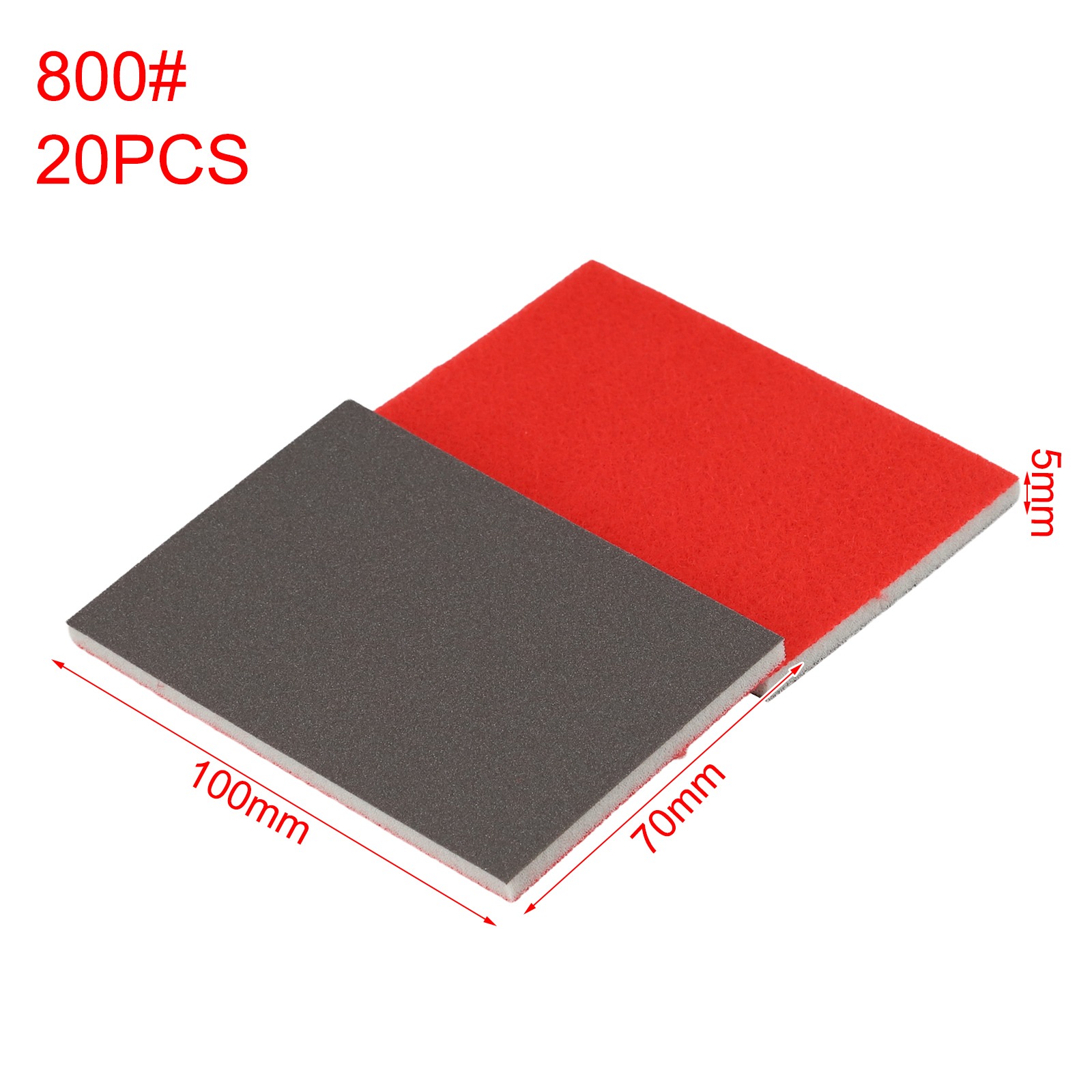 20 Pcs Grit Sanding Sponge Pad Set 180, 320, 400, 600, 800, 1200, 2000, 2500 Grit Flexible Sanding Pad For Polishing Tool: Red
