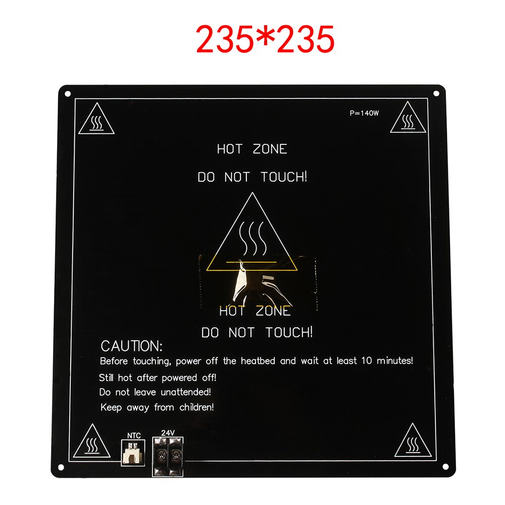 3D Printer Parts Black Aluminum Substrate Heated Bed MK3 MK2a MK2b hotbed Plate bed Platform 24V 220mm 310mm NTC100K DIY Kit: 235x235