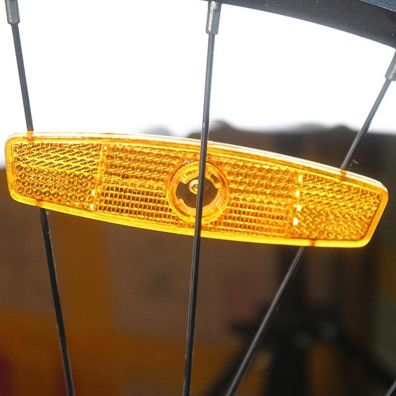 Yellow A pack of four Bicycle reflectors Mountain bike spoke reflectors Bicycle warning plates Wheel lights Spoke lights