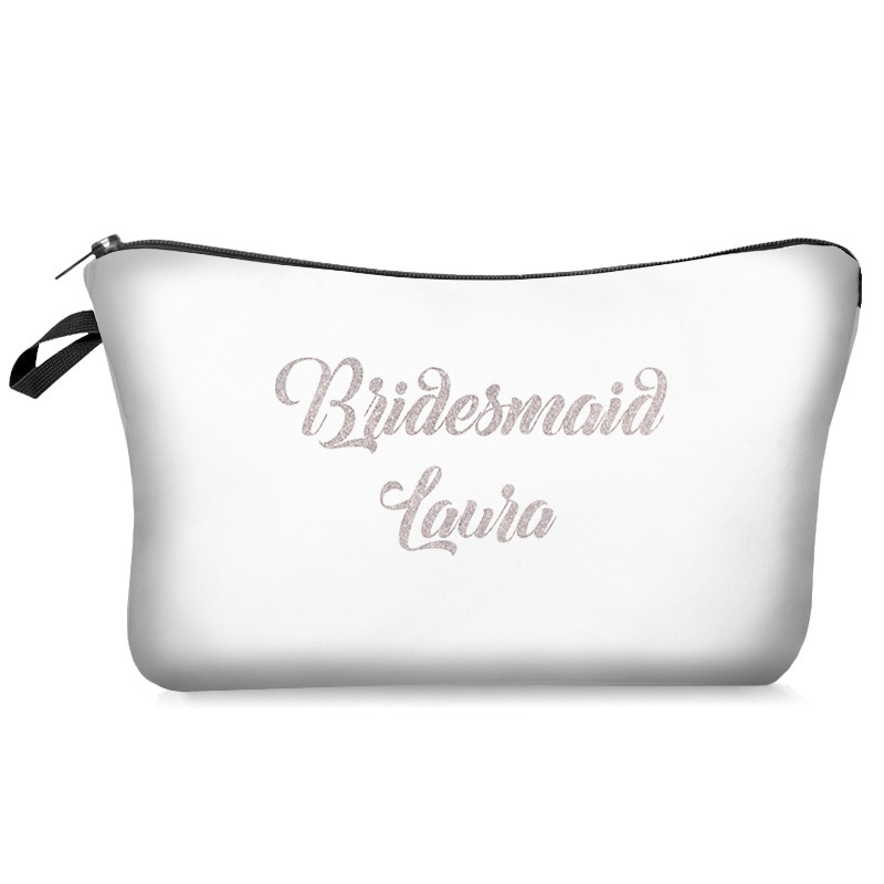 Team Bruid Brief Gedrukt Make-Up Tas Wit Cosmetische Zakken Bruidsmeisje Wedding Party Make Pouch Dames Beauty Case Toilettas: A5