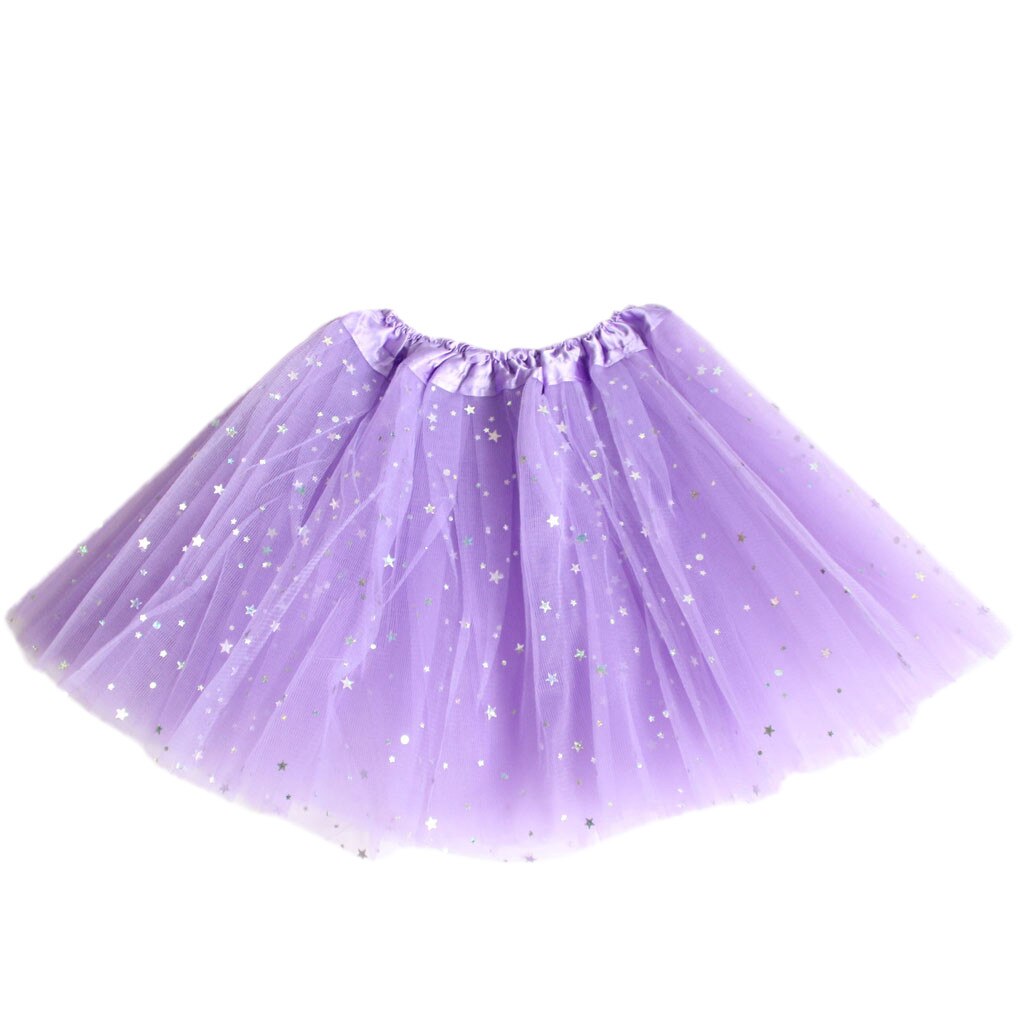 Toddler Baby Girls Tutu Party Dance Ballet Costume Dot Print Sequins Skirts: Purple 