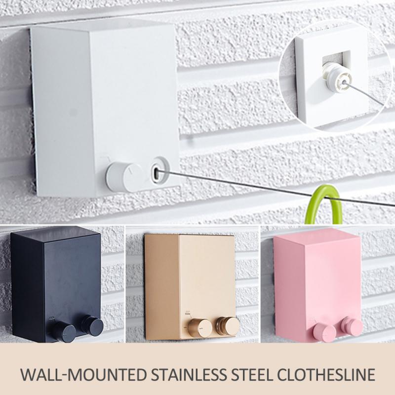 Clothesline Telescopic Wall Hanging Stainless Clothesline Balcony Indoor Invisible Line Hotel Wall Hanging Stainless Steel
