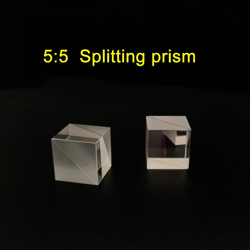 Beam Splitting Prism 5:5 Splitting Cube Prism Three-sides Plating Antireflection Coating 25*25*25 mm Optical Prism Lens