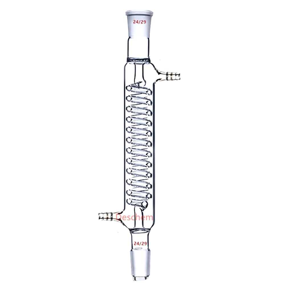 200mm,24/29,Glass Graham Condenser,Coil Heat Exchanger,Laboratory Glassware