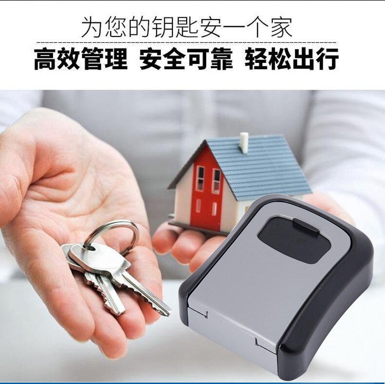 Key Lock Box Wall Mounted Aluminum Alloy Key Safe Box Weatherproof 4 Digit Combination Key Storage Lock Box Indoor Outdoor