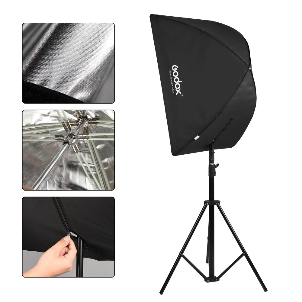 Godox lys softbox firsidet brolly paraply fotografi tilbehør soft box reflektor til videostudie