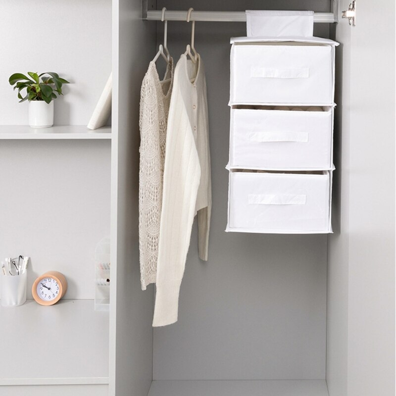 1/3/5-Shelf Hanging Closet Organizer Oxford Cloth Foldable Underwear Storage Rack Clothes Handbag Wardrobe Accessories
