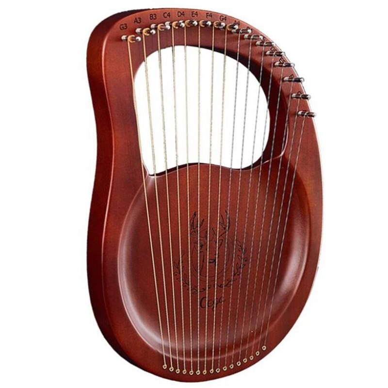 thumbnail image 2 of Cega 21-String Lyre Harp | Spruce Top & Mahogany Back With Tuning Wrench, Picks & Music Sticker 2 of 12