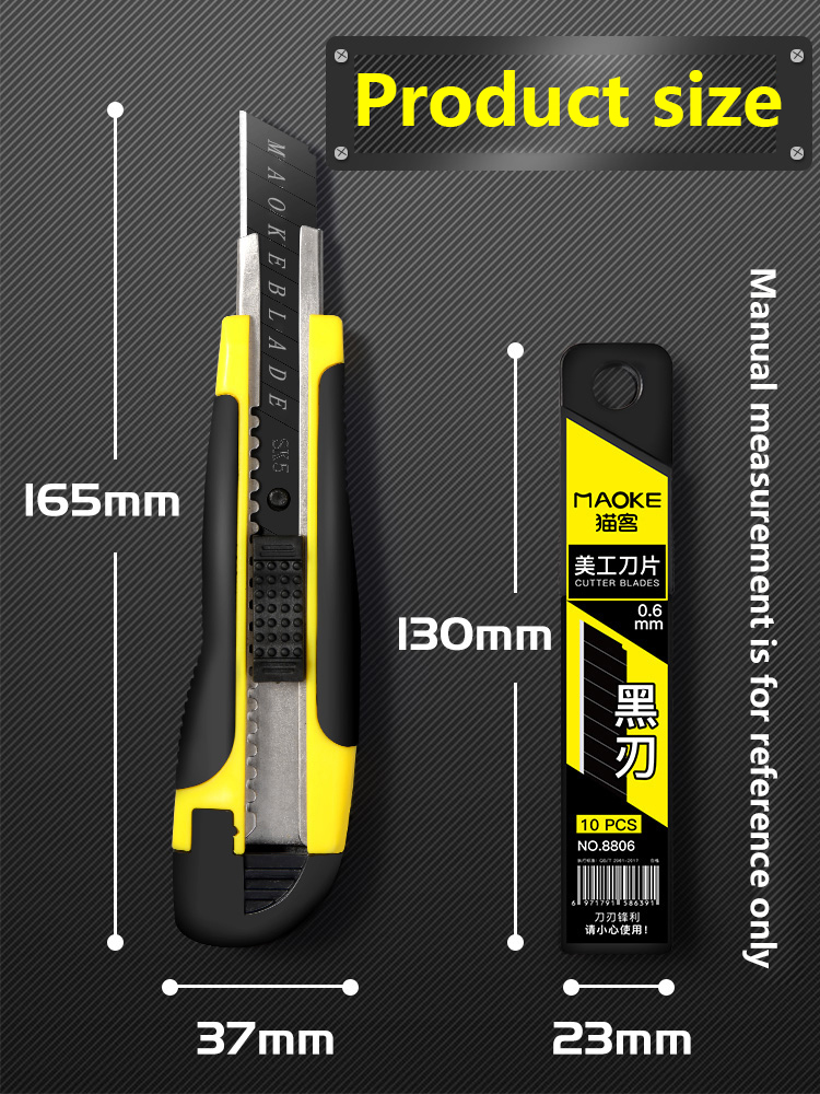 Couteau utilitaire à lame SK4, manche en plastique, lame revêtue, outil d'ouverture de boîte de sécurité, outils de coupe pour le bureau et la maison
