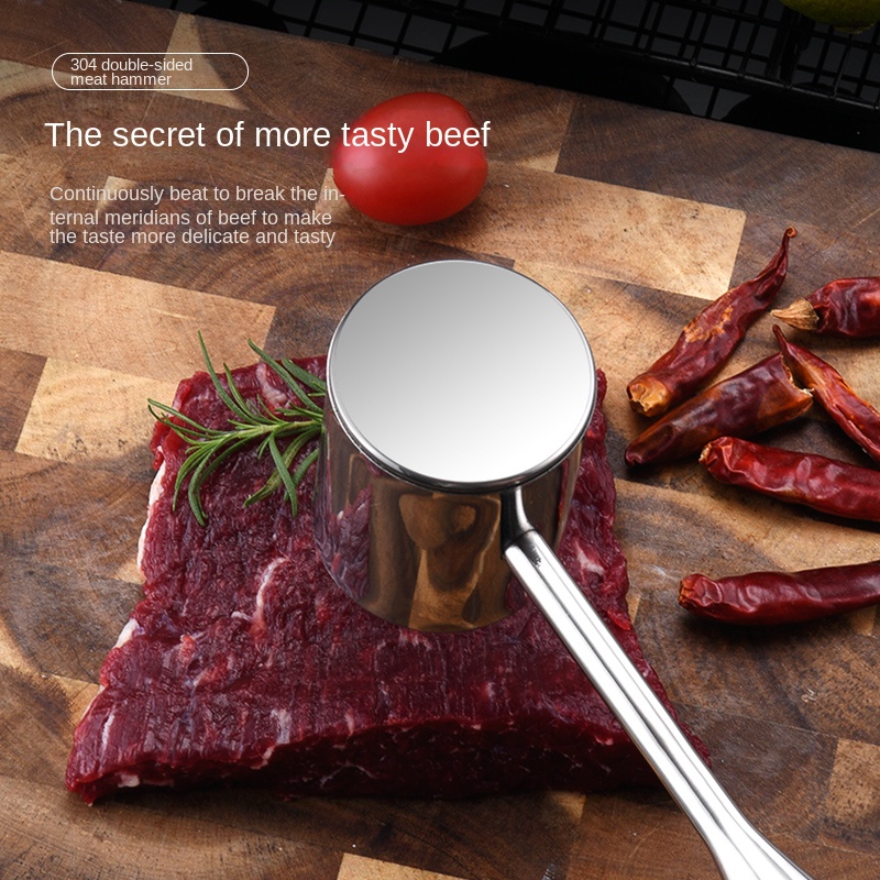 304 stainless steel frosted meat hammer kitchen household steak tender meat broken tendon frying tool commercial knocking tool