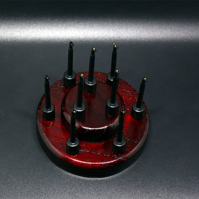 1set wooden fly cake fly tying craft furniture to hold 9flies fly tying widget storage tool ashtree solid wood base