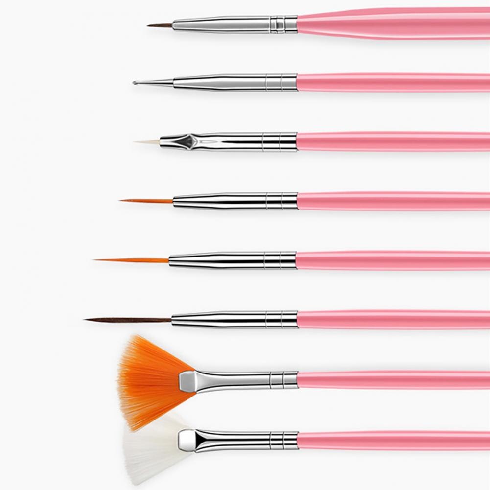 15 st/set uv gel pensel liner målarpenna akryl ritningspensel för naglar gradient strass handtag manikyr nail art verktyg