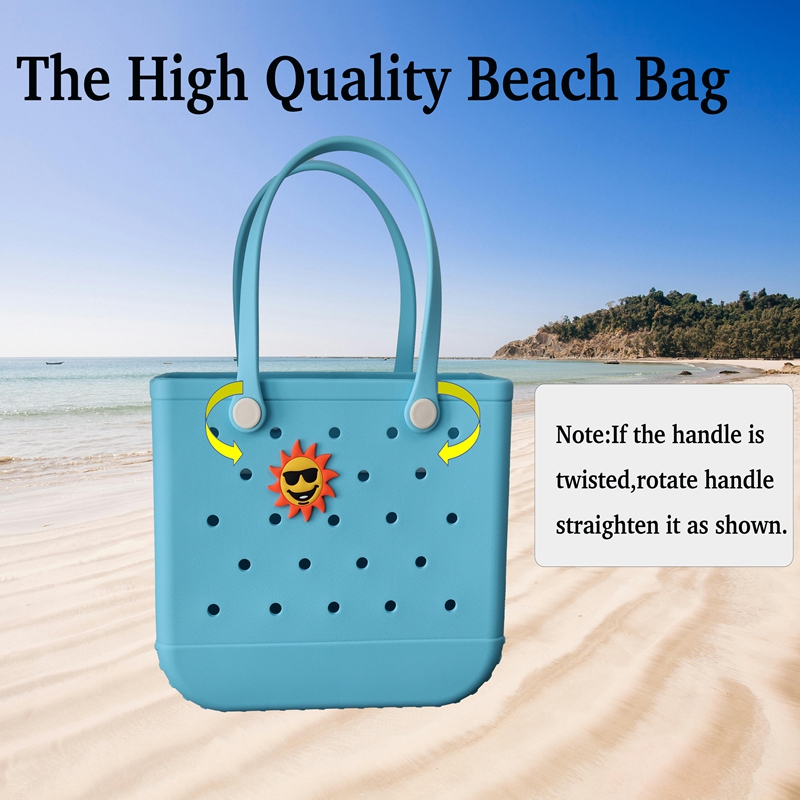 Pequeño bolso de playa, cesta de silicona con arena para niños, impermeable, lavable, a prueba de punta, duradero, abierto, para de Navidad