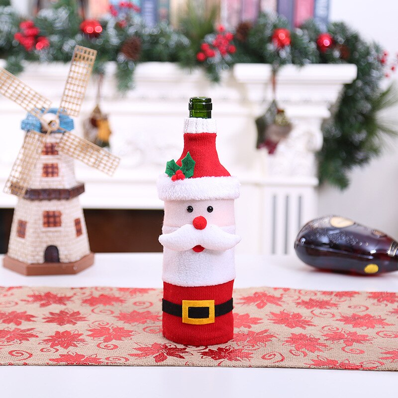 Christmas theme Bottle Wine Cover Bag,Snow Man Wine Bottle Wrapper Xmas Home Decor: 9
