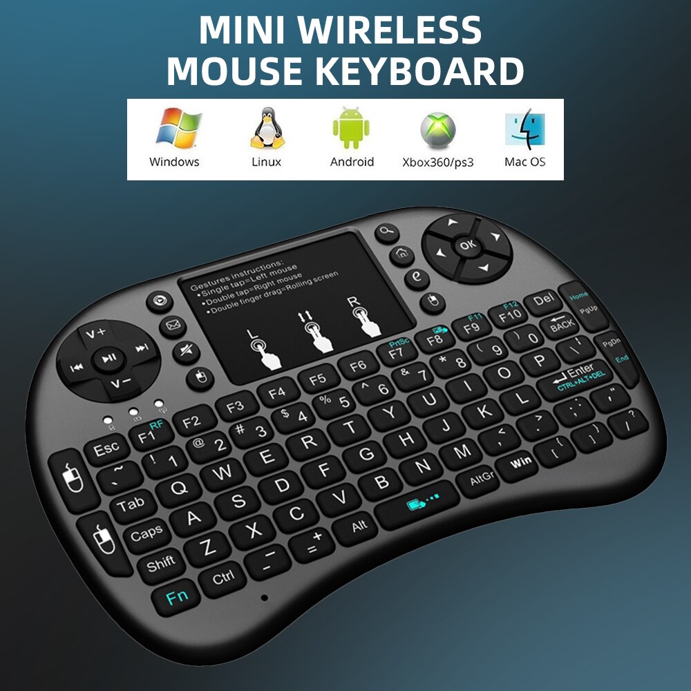 Anmone mini langaton näppäimistö taustavalaistu 2.4 ghz englantilainen ilmahiiri kosketuslevyllä kädessä pidettävä kaukosäädin android tv box  x96 gtc:lle