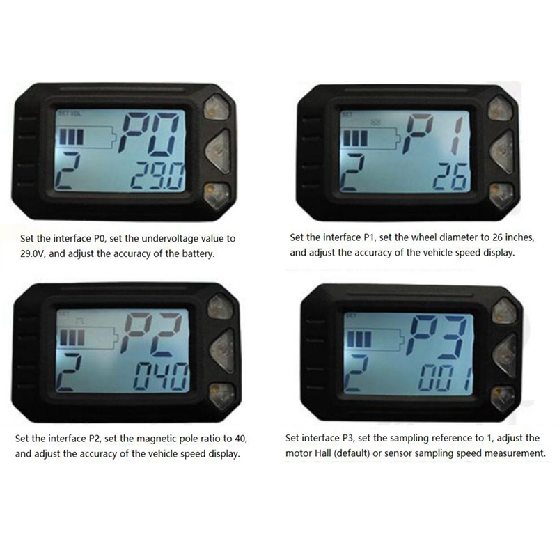 Acceleratore dell&#39;interruttore dello schermo di visualizzazione dello strumento del motorino elettrico regolabile 24V 36V per le parti del motorino da 5.5 pollici