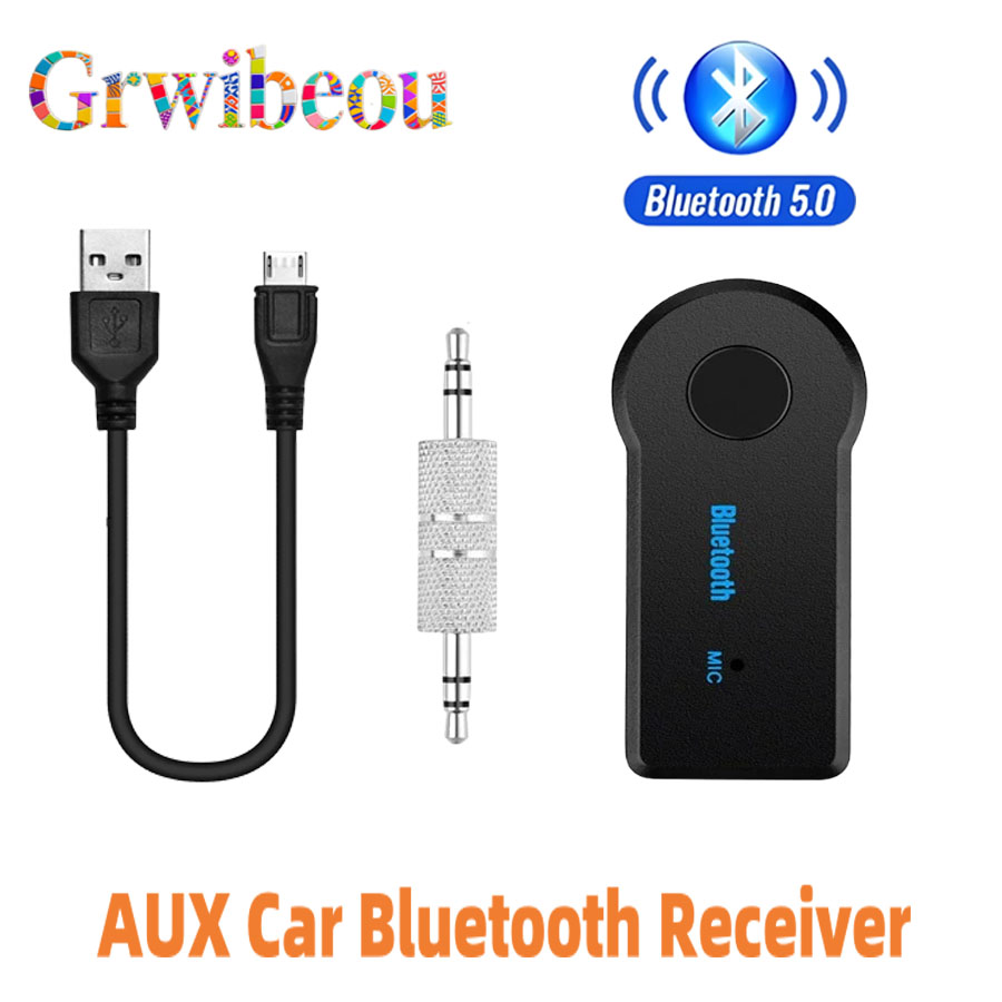 2 in 1 Auto Draadloze Bluetooth 5.0 Ontvanger Adapter 3.5mm AUX Jack Voor Auto Muziek Audio Aux A2dp hoofdtelefoon Ontvanger Handsfree