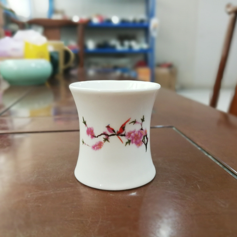 2 st/set smal midja keramiskt snapsglas plommon qing lotus 40ml skaftlösa sakekoppar hemmabar restaurang risvinset plantkoppset