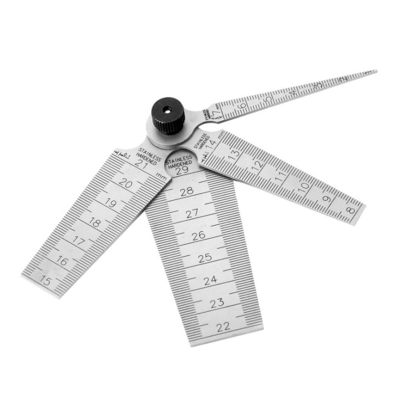 Conical Double-Sided Feeler Gauge Clearance Ruler 0-29mm Triangle Feeler Depth Gauge Clearance Hole Measurement Tool