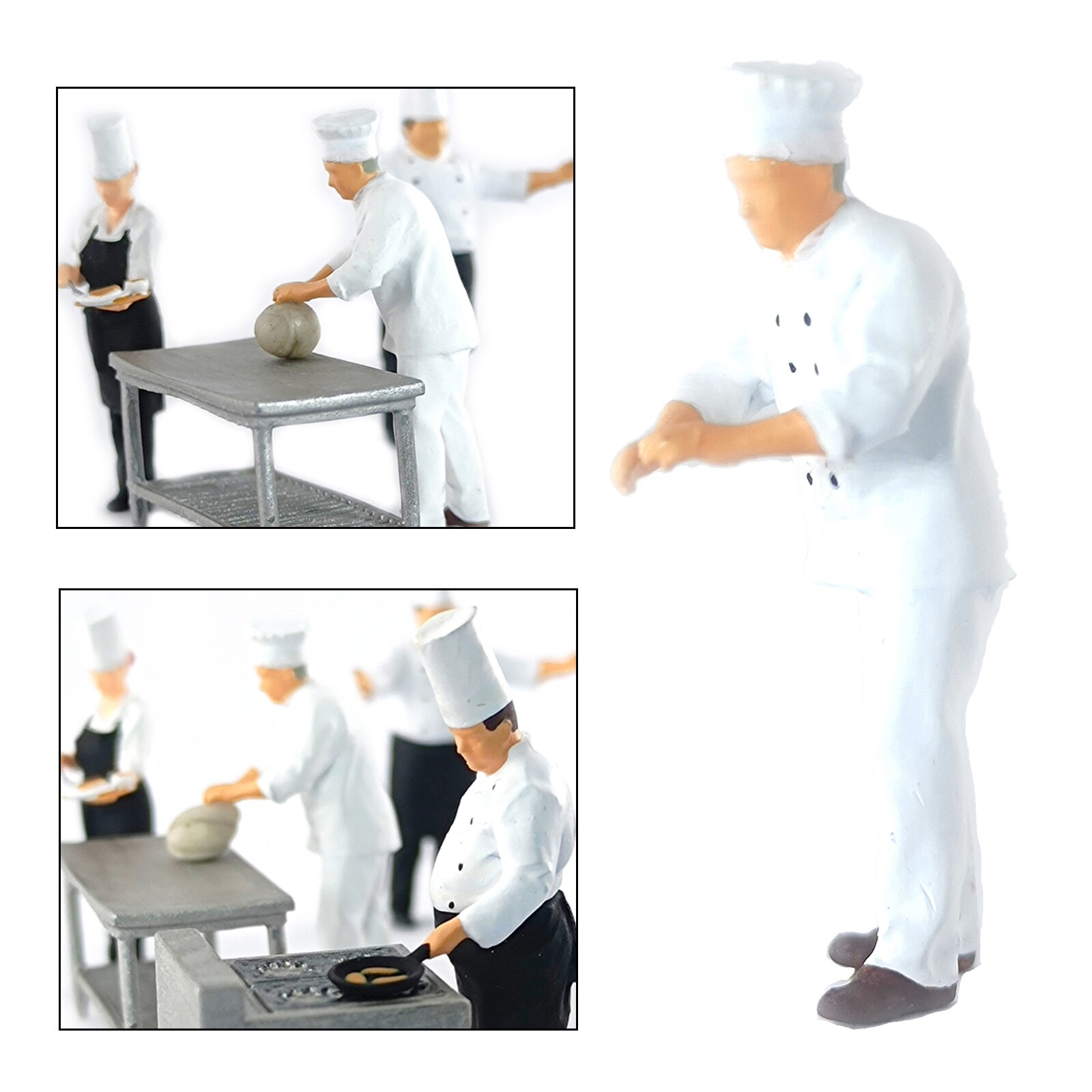 1/64 Scale Resin Mini Figures People Railway Scenery Miniature Model: Chef White 3