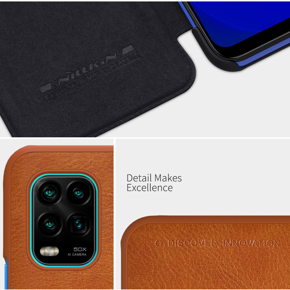 Voor xiaomi  mi 10 lite hoesje nillkin qin serie pu leren flip case voor xiaomi  mi 10 youth 5g mi10 lite cover