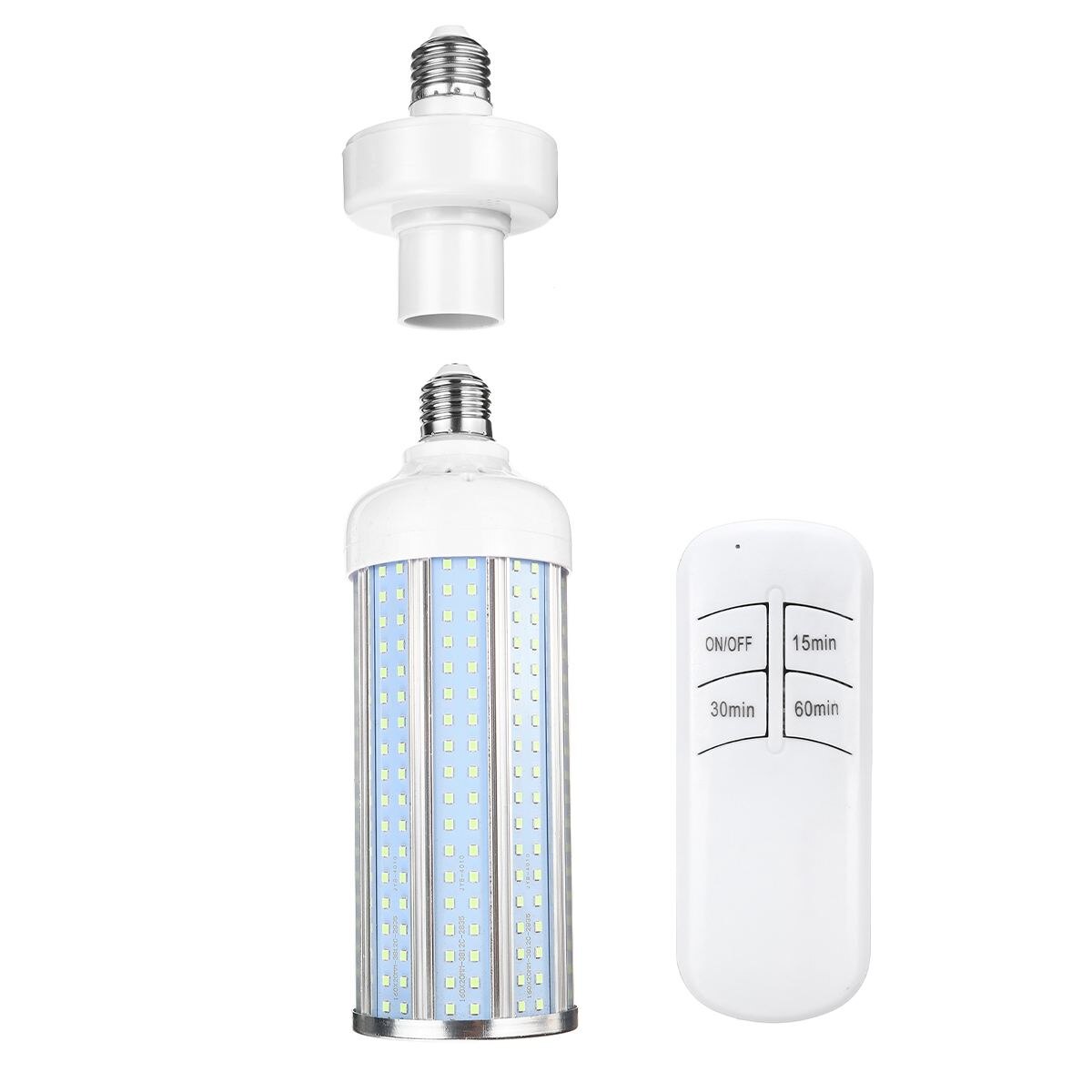 100W UV Germicidal Lamp E27 Led UV-C Light Bulb with Remote Control 99% Antibacterial Rate Indoor Sterilization Safety Light